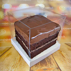 50 Caixas P/ Panetone BOLO C/ TAMPA Acetato 15x15cm Branca (CHOCO)