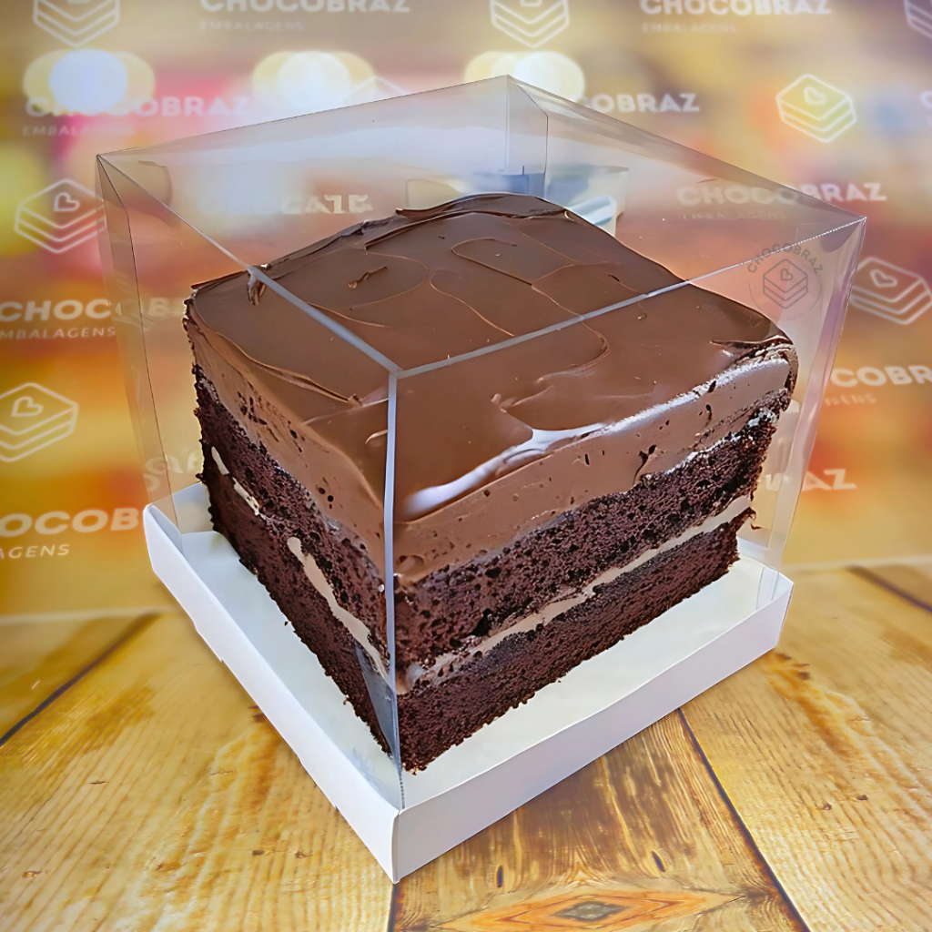 KIT 10~50 caixas panetone 15x15x15  tampa em acetato branca em Oferta na Shopee