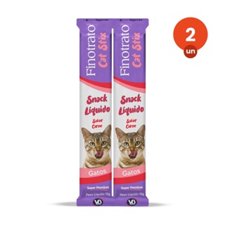 kit 2 Petisco Finotrato Cat Stix Gatos Adultos Sabor Carne 15g em Oferta na Shopee