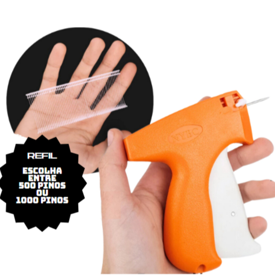 Kit Aplicador de Etiquetas / Tag + Pinos Plásticos p Roupas e Tecidos em Oferta na Shopee