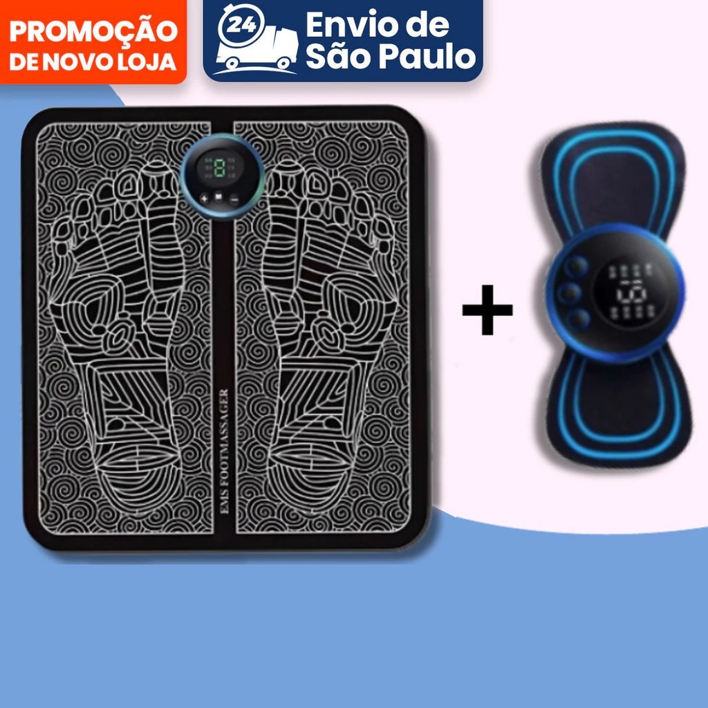 Kit Mini Massageador E Tapete Portátil Recarregável Dor Pescoço Coluna Pernas alívio da dor ferramenta ombro perna massa em Oferta na Shopee