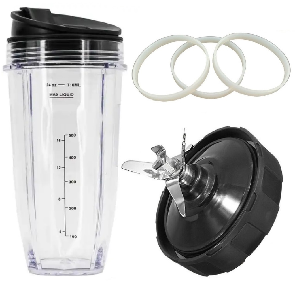 Lâmina Nutri NInja + Copo Nutri 710ml + 3 Anéis de Vedação Silicone