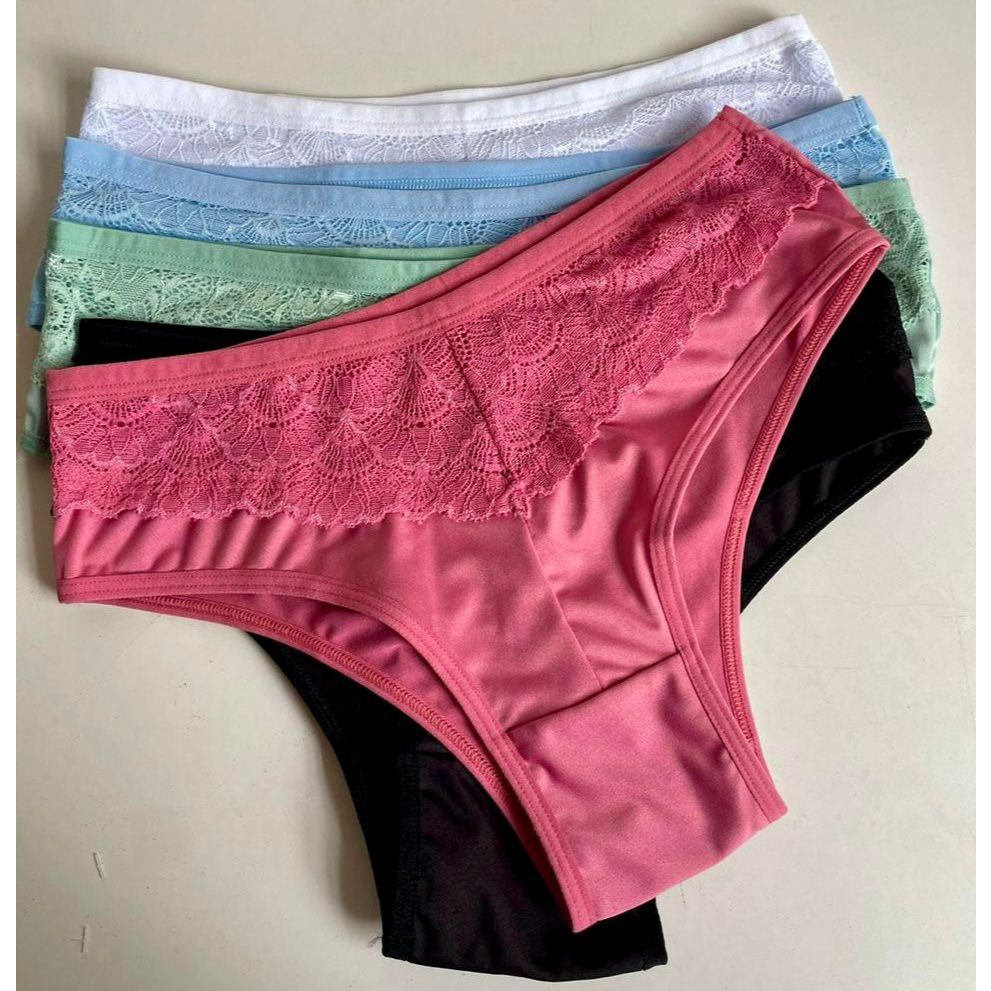 Kit 2 ou 3 Calcinha Calçola Senhora Detalhe Renda Calsinha Para Revender em Oferta na Shopee