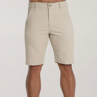 Bermuda Alfaiataria Skinny Areia Casual Premium Masculina Bermuda Social Casual Bolso Faca Bege