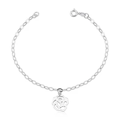 Pulseira Feminina de Prata 925 Margarida pendente