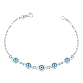 Pulseira Feminina de Prata 925 Elo Cadeado com Olho Grego em Oferta na Shopee