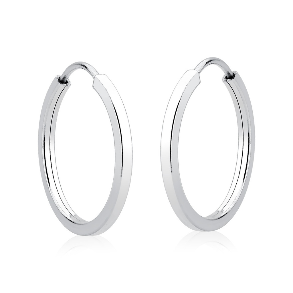 Argola Feminina de Prata 925 Redonda com Fio Quadrado em Oferta na Shopee