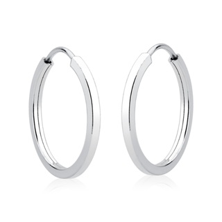 Argola Feminina de Prata 925 Redonda com Fio Quadrado em Oferta na Shopee
