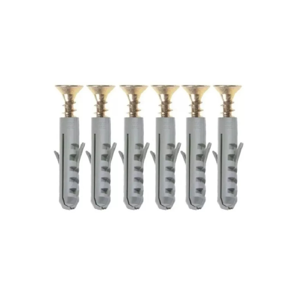 Kit Parafuso Chipboard ou Sextavado + Bucha 8mm - 100, 200 ou 300 Unidades em Oferta na Shopee