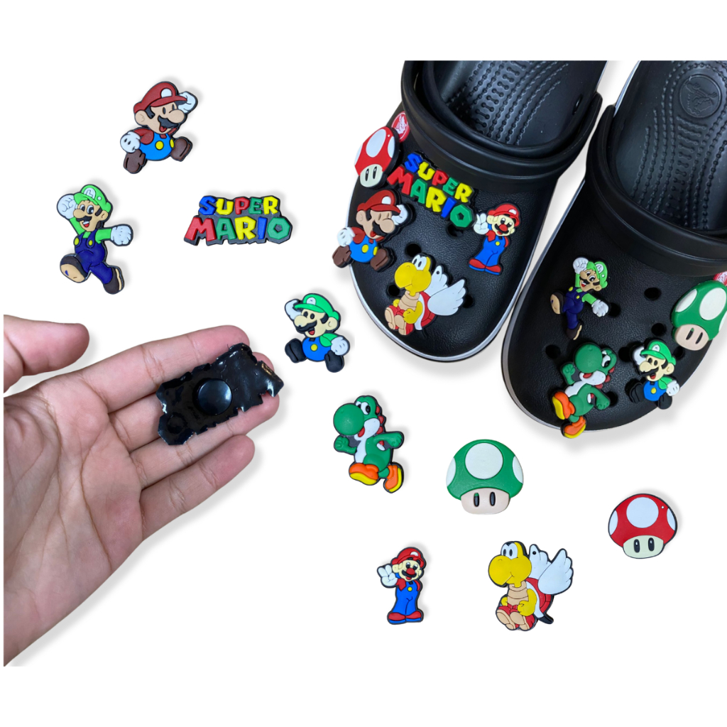 Pins Emborrachado P/ Crocs Super Mario Kit 5und 2.5cm