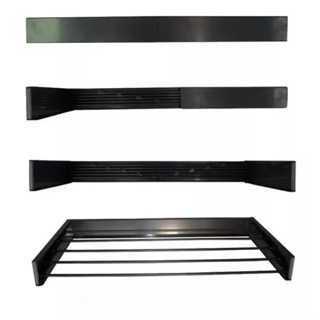 Varal de Parede Retrátil Magico 100 cm 6 Varetas Preto