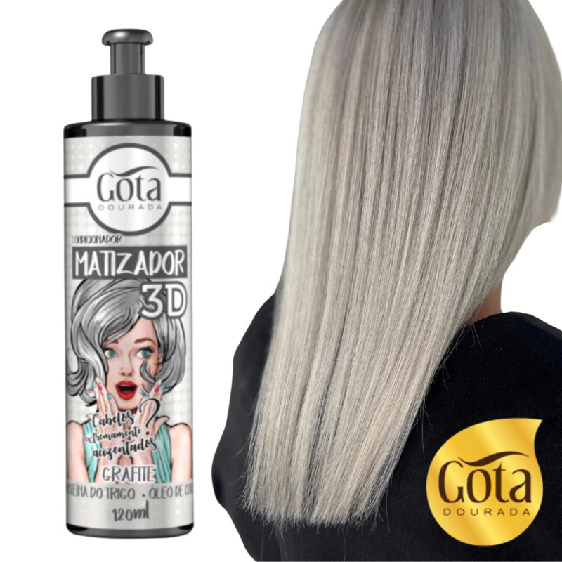 Matizador Condicionador 3D Grafite Gota Dourada 120ml em Oferta na Shopee