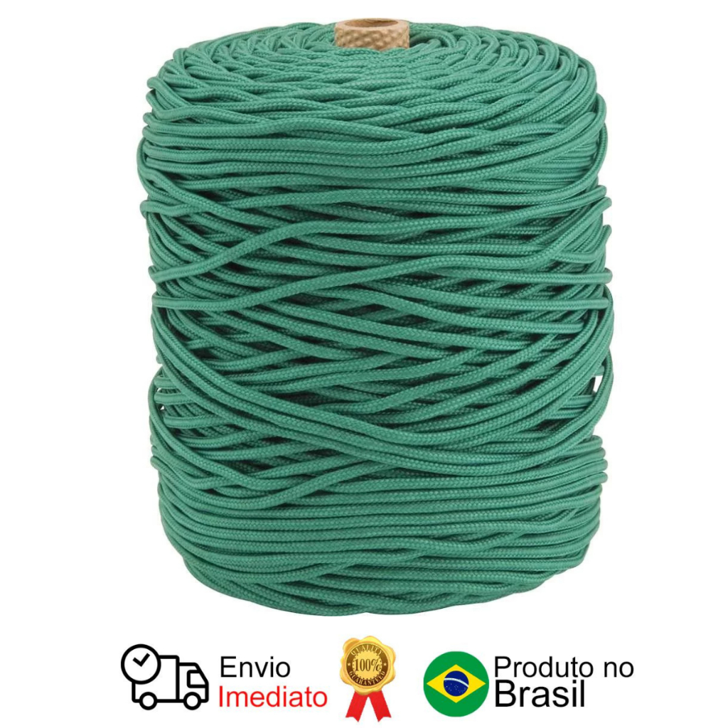 Corda Multifilamento Trançada 3mm x 277m Verde Vonder