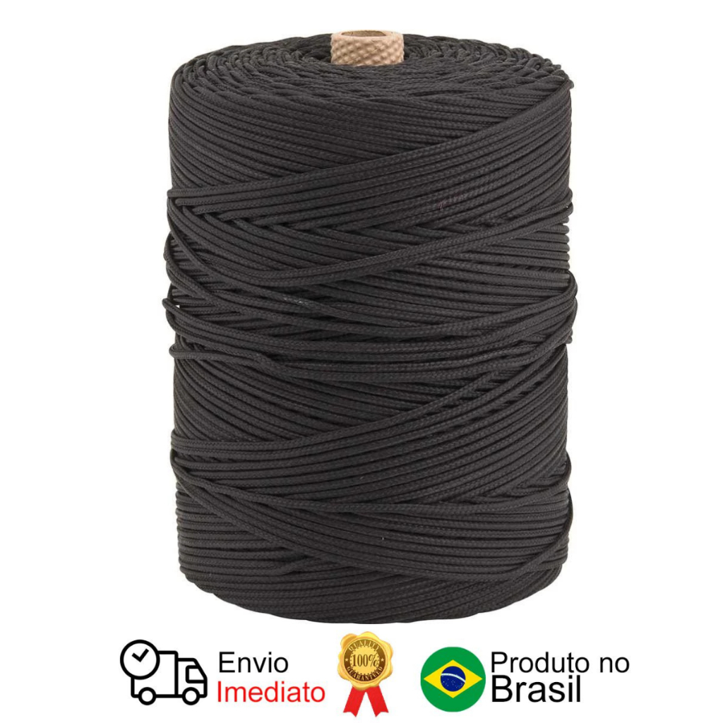 Corda Multifilamento Trançada 2mm x 408m Preta Vonder em Oferta na Shopee
