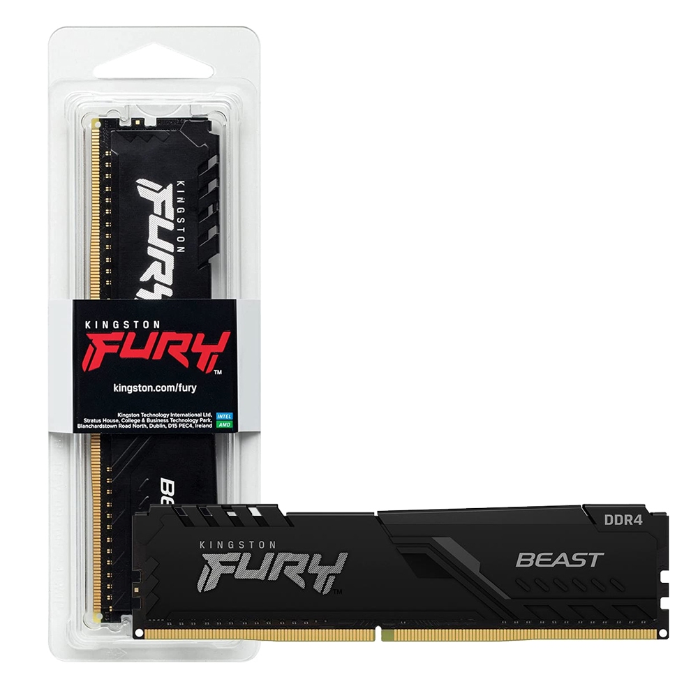 Memória RAM para PC Fury Beast DDR4 8GB 3200Mhz Kingston - KF432C16BB/8