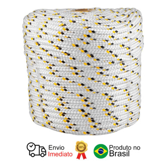 Corda Multifilamento Trançada 10mm x 110m Branca Vonder em Oferta na Shopee