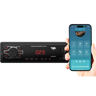 Som Automotivo Bluetooth USB SD Card Rádio FM App Display LED Vermelho WKMP3L em Oferta na Shopee