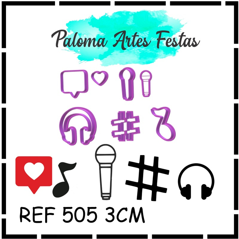 CORTADOR KIT REDES SOCIAS TIKTOK MICROFONE FONE LIKE 3CM PLA BISCUIT PASTA AMERICANA em Oferta na Shopee