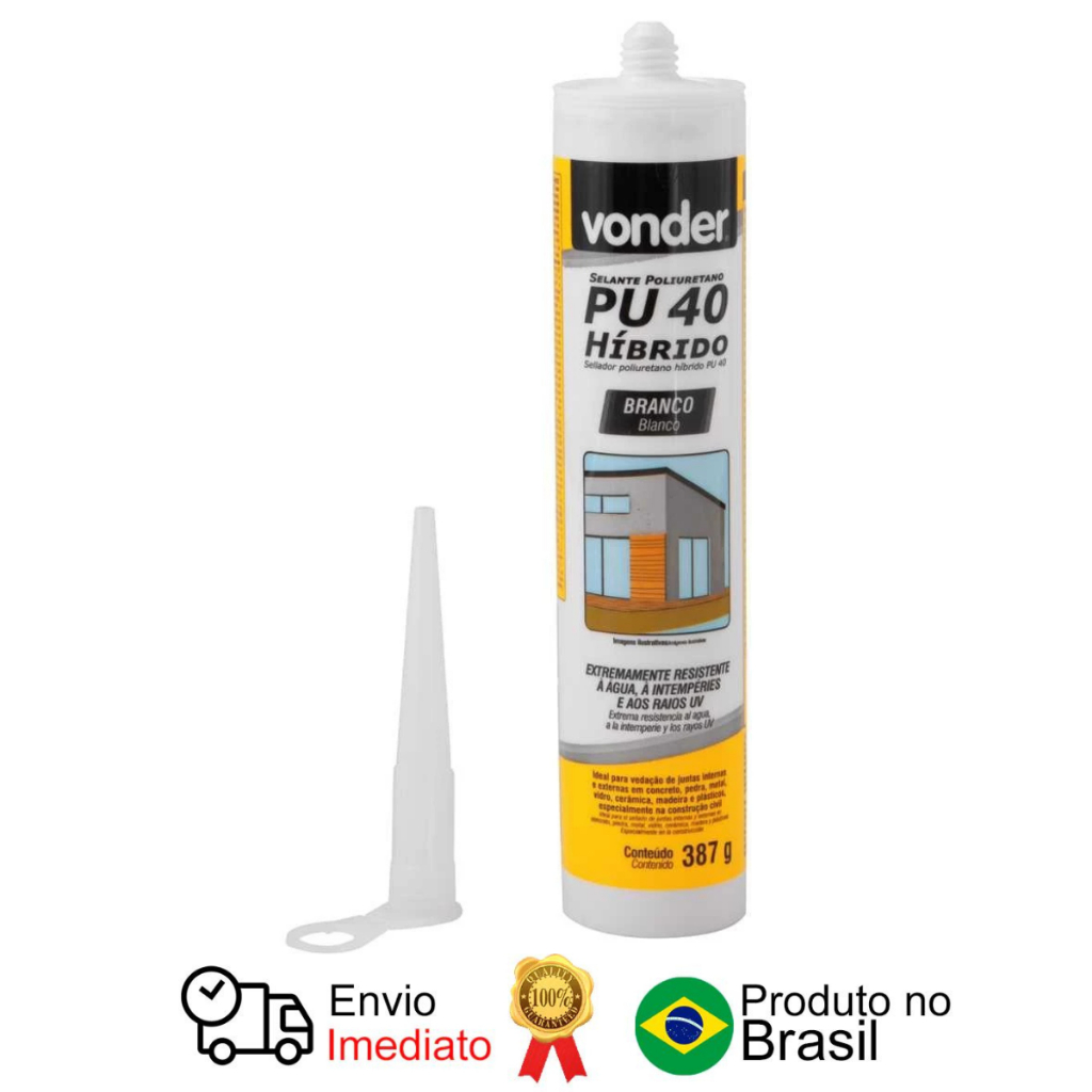 Selante Poliuretano Híbrido Pu40 Branco 387g Vonder em Oferta na Shopee
