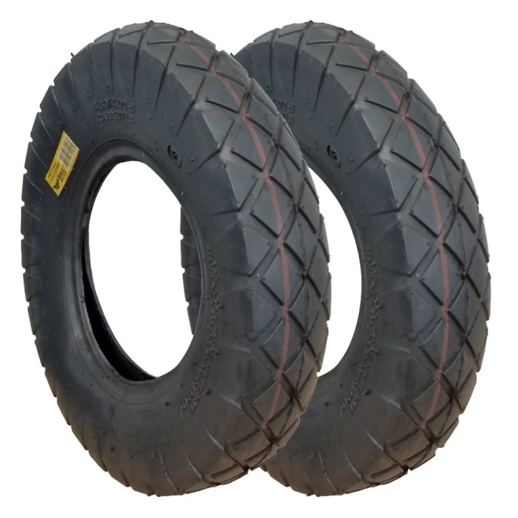 Par Pneus 480/400-8 Resistente 6 Lonas Uso Carrinho Aro 8