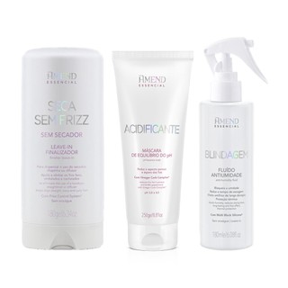 Amend KIT Seca Sem Frizz Leave-in 180g + Acidificante Máscara 250g + Blindagem Antiumidade 180ml