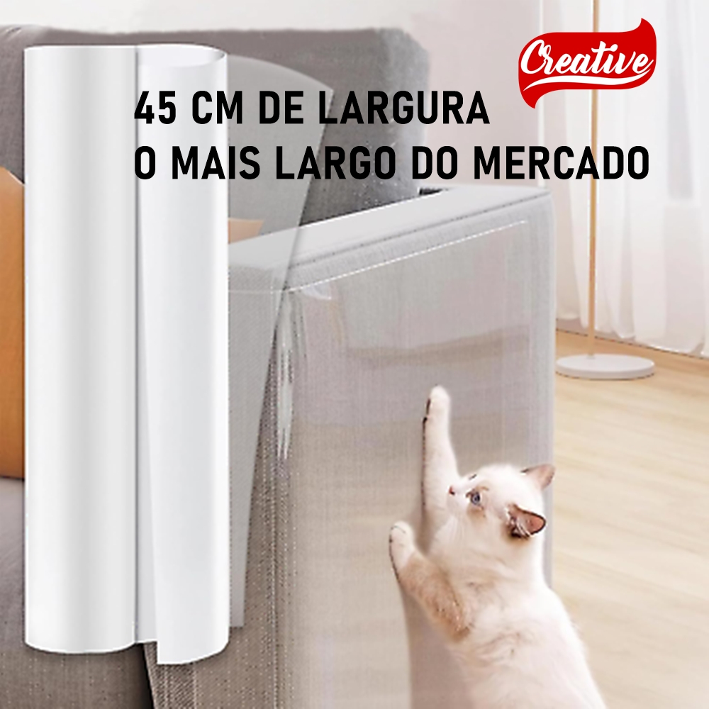 Sofá Protetor Gato Anti Arranhões Adesivo Proteção 45 Cm x 10 Metros Transparente Cristal em Oferta na Shopee