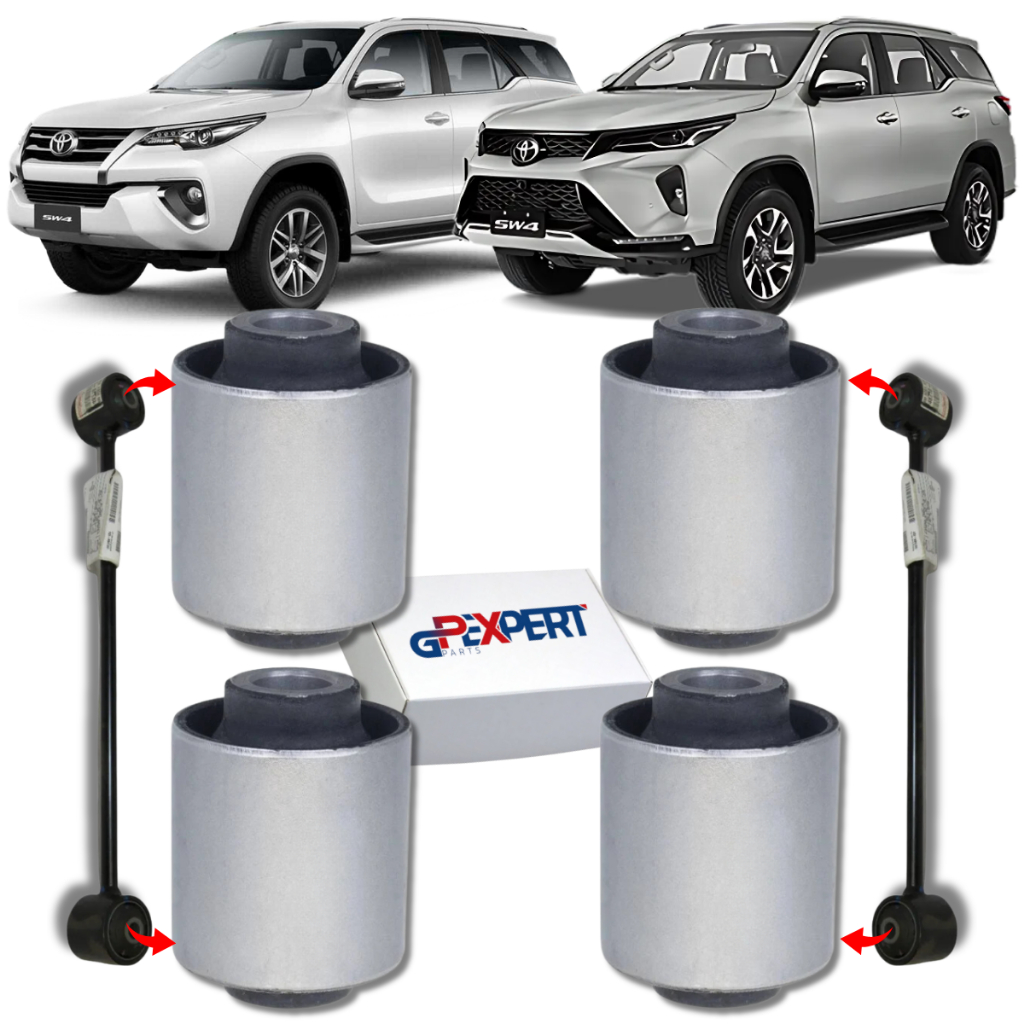 KIT 04 BUCHAS DO BRAÇO RETO TRASEIRO HILUX SW4 2016 2017 2018 2019 2020 2021 2022 2023 2024