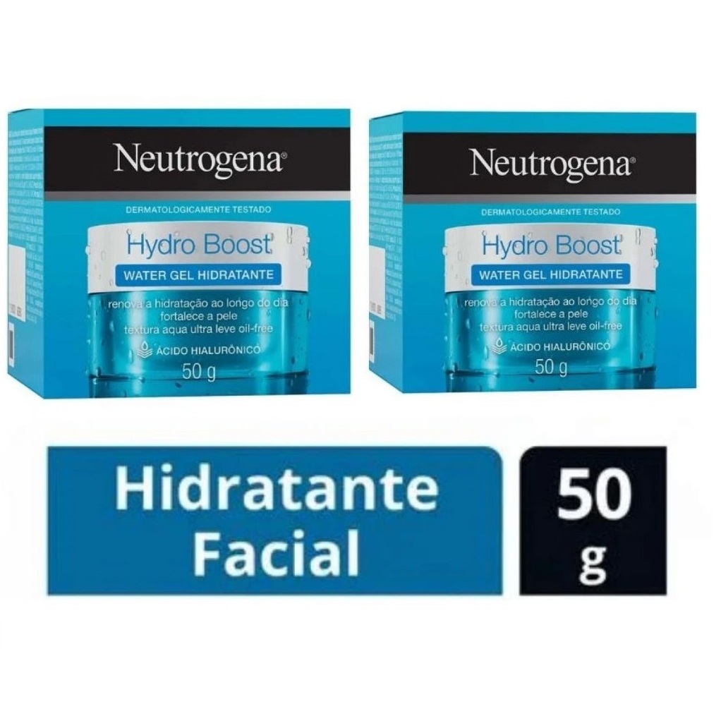 KIT 2 UNIDADES NEUTROGENA HYDRO BOOST WATER GEL HIDRATANTE FACIAL COM 50g