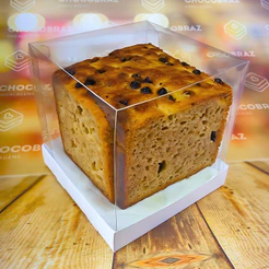 10 Caixas P/ Panetone C/ Acetato 15x15x15 cm Branca (CHOCO)