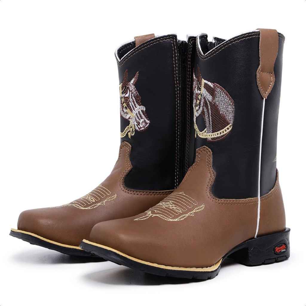 Bota Infantil Masculina Texana Cano longo Country Ramon Botas Com Ziper