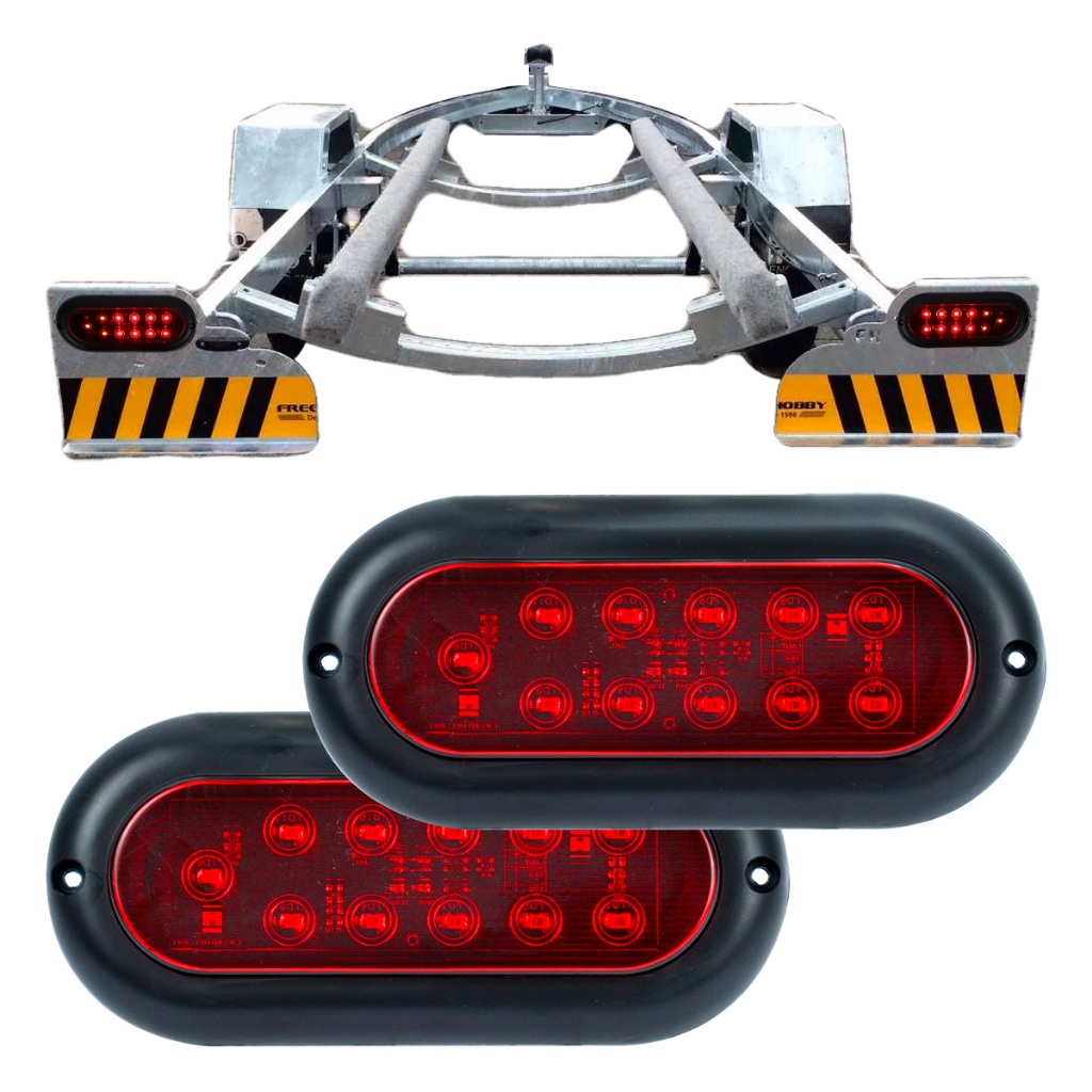 Kit 2x Lanterna Traseira Para Carretinha Reboque 12V Led Barco Jet Ski Universal Prova d'agua
