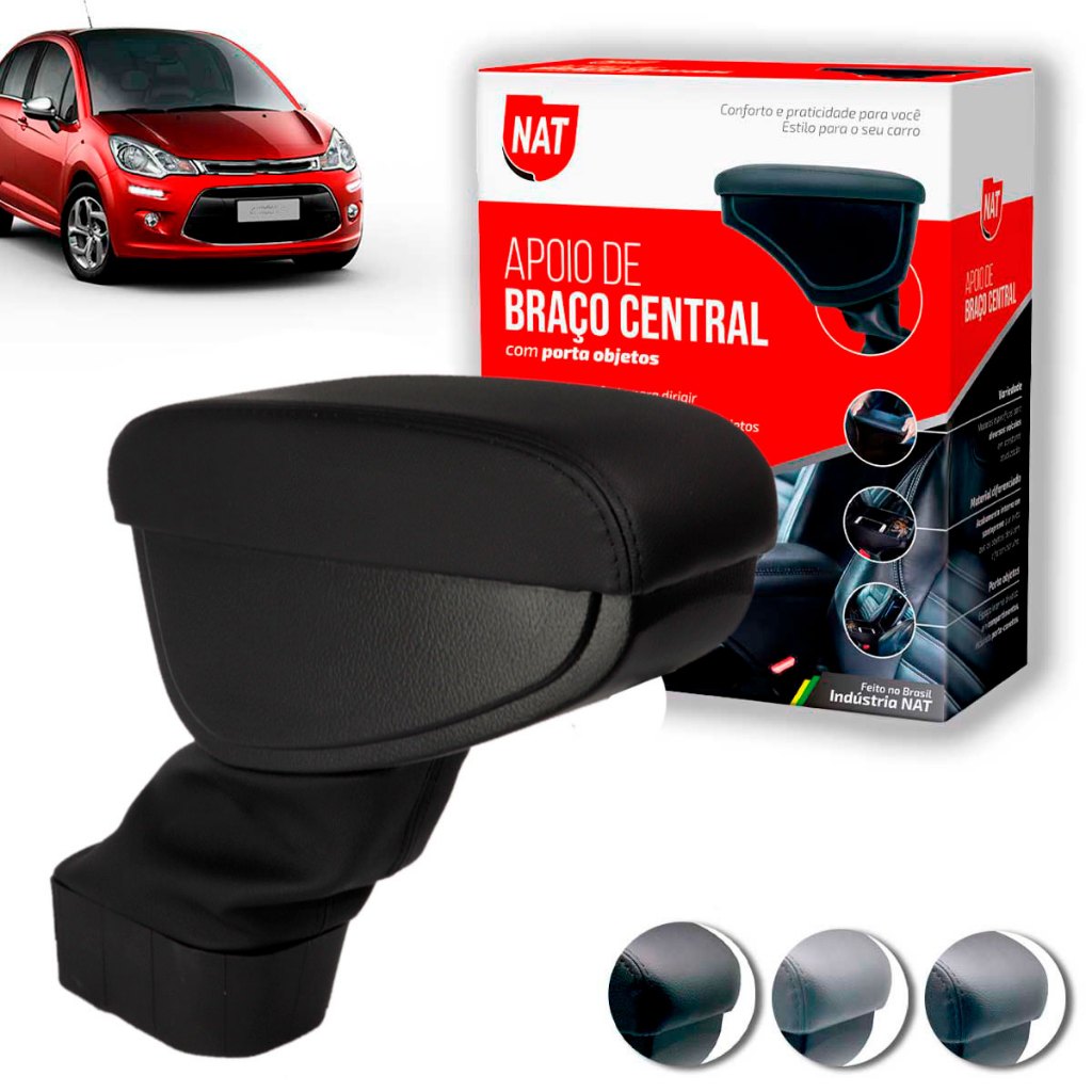 Apoio de Braço C3 Ano 2013 Até 2020 C/ Porta Objeto em Oferta na Shopee