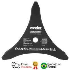Lâmina De 3 Pontas Roçadeiras 300mm x 20mm Vonder
