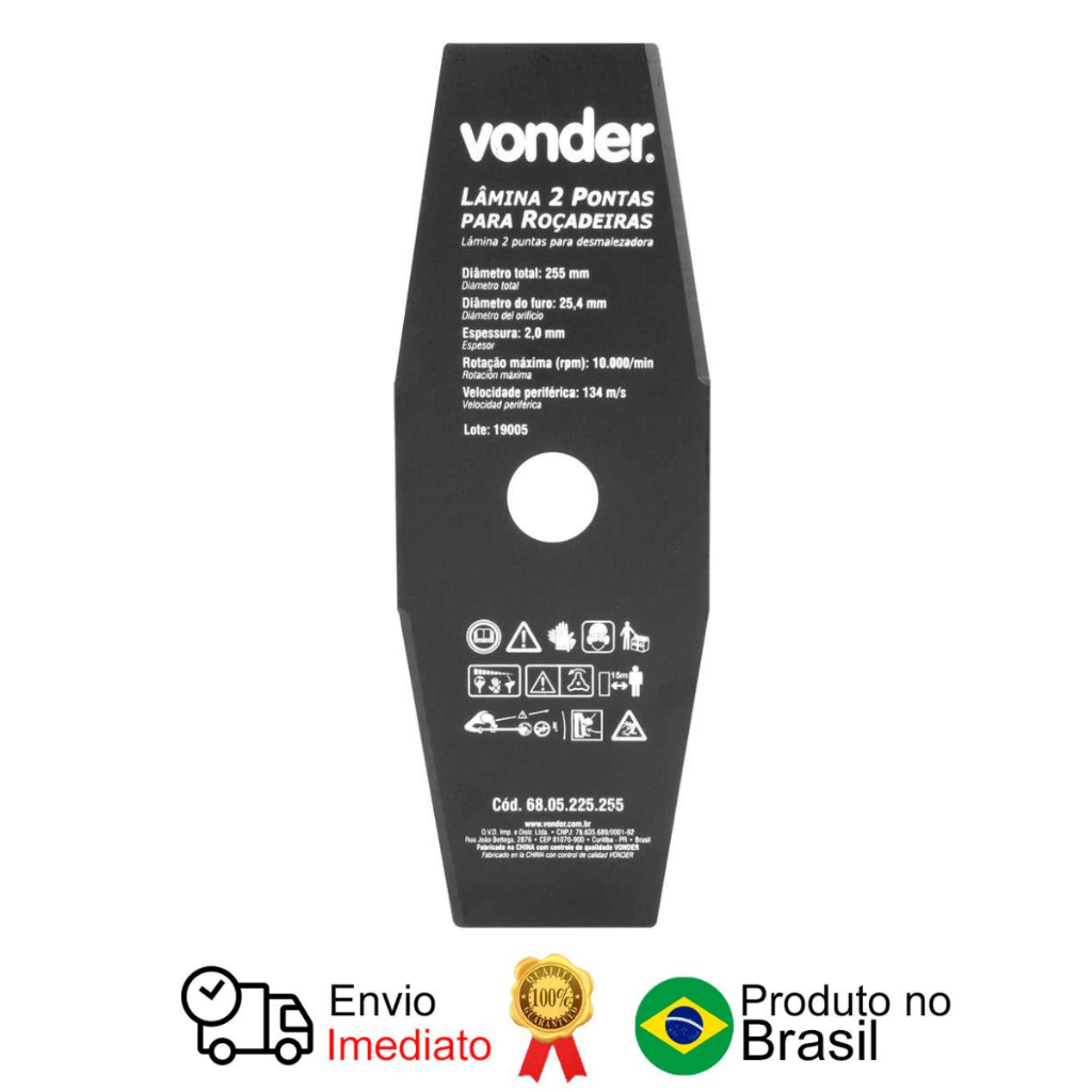 Lâmina De 2 Pontas Roçadeiras 255mm x 25.4mm Vonder em Oferta na Shopee
