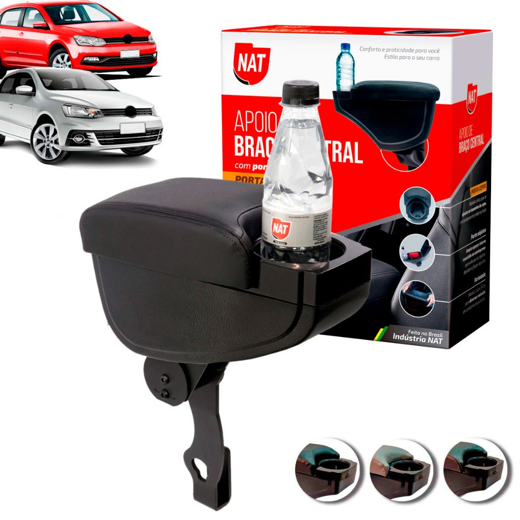 Apoio De Braço Gol Parati E Voyage Ano 2006 Até 2018 C/ Porta Copo em Oferta na Shopee