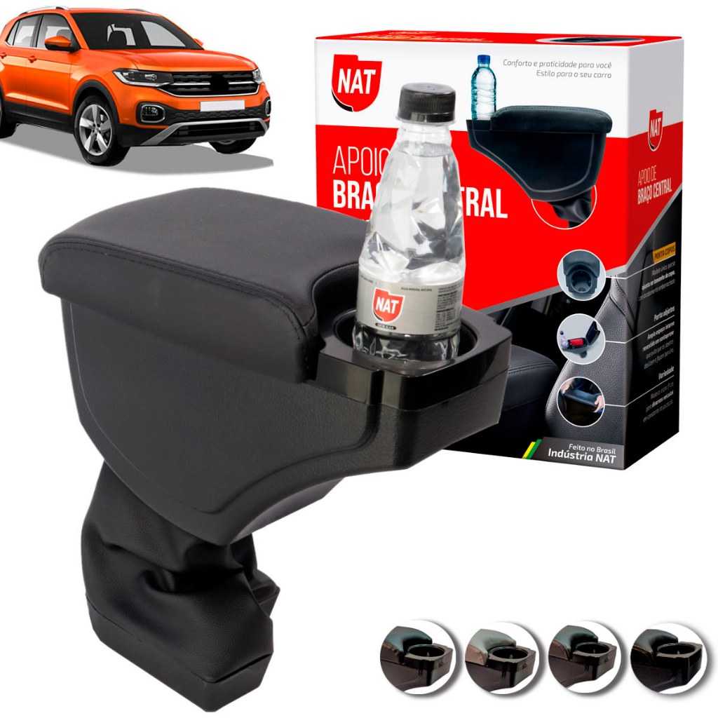 Apoio de Braço T-Cross Ano 2019 Até 2023 C/ Porta Copo em Oferta na Shopee