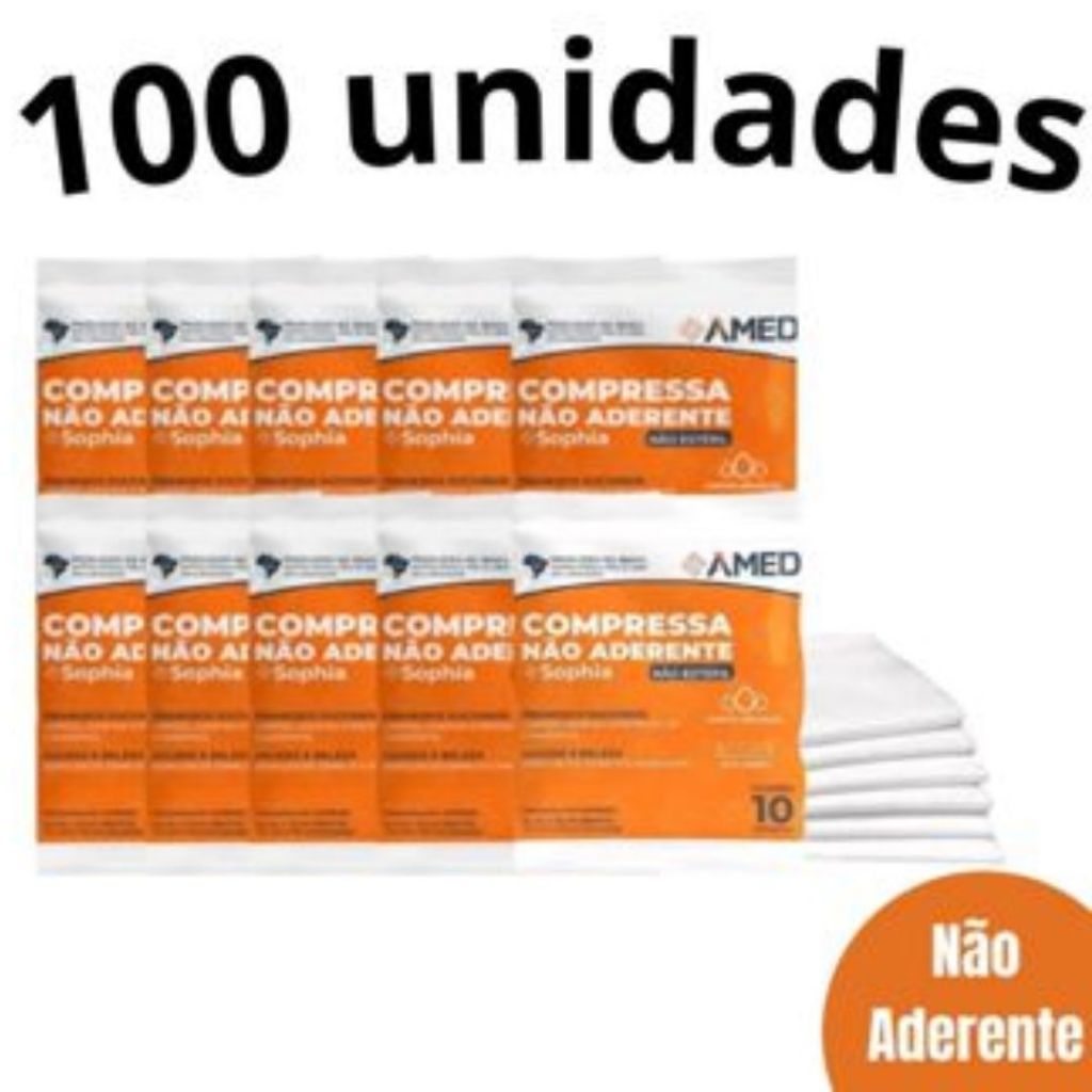 Kit 100un Compressa Gaze 10 Pacotes Não Estéril Não Aderente Para Primeiros Socorros Assepsia 7,5x7,5cm Sophia Amed em Oferta na Shopee