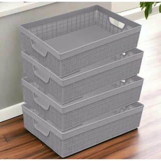 Kit 4 Cestos Organizadores 2 Litros Cesto em Plástico Resistente Para Cozinha Banheiro Jaguar em Oferta na Shopee