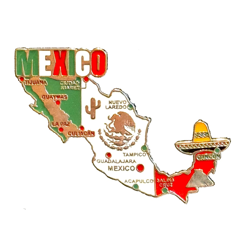Imã México Metal com Mapa, Bandeira, Cidades e Símbolos Imã de Geladeira Mapa Mexico Cancun Cozumel em Oferta na Shopee