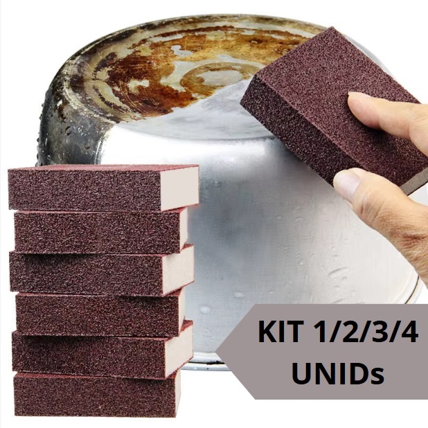 KIT até 4 Esponja Mágica Removedor de Ferrugem e Riscos para Forno Panela Inox TOP