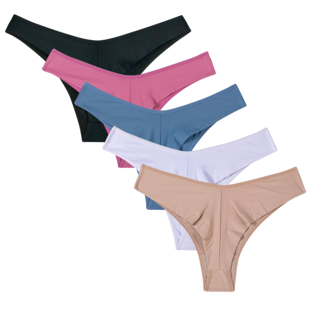 Kit 5 Calcinha Fio Duplo Feminina Levanta Bumbum Confortável Calcinhas Fio Dental
