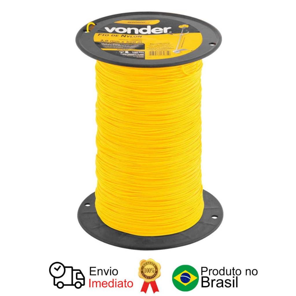 Fio De Nylon 2mm x 500m Redondo Vonder em Oferta na Shopee