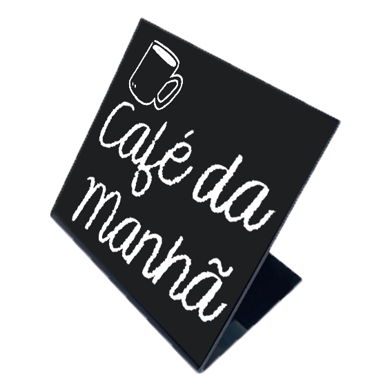 Kit 10 Displays De Mesa Balcão 9x9 Cm Preto Com Caneta Giz