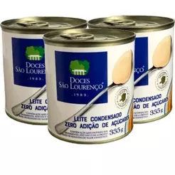 KIT 3 LEITE CONDENSADO ZERO AÇUCAR 335G SÃO LOURENÇO