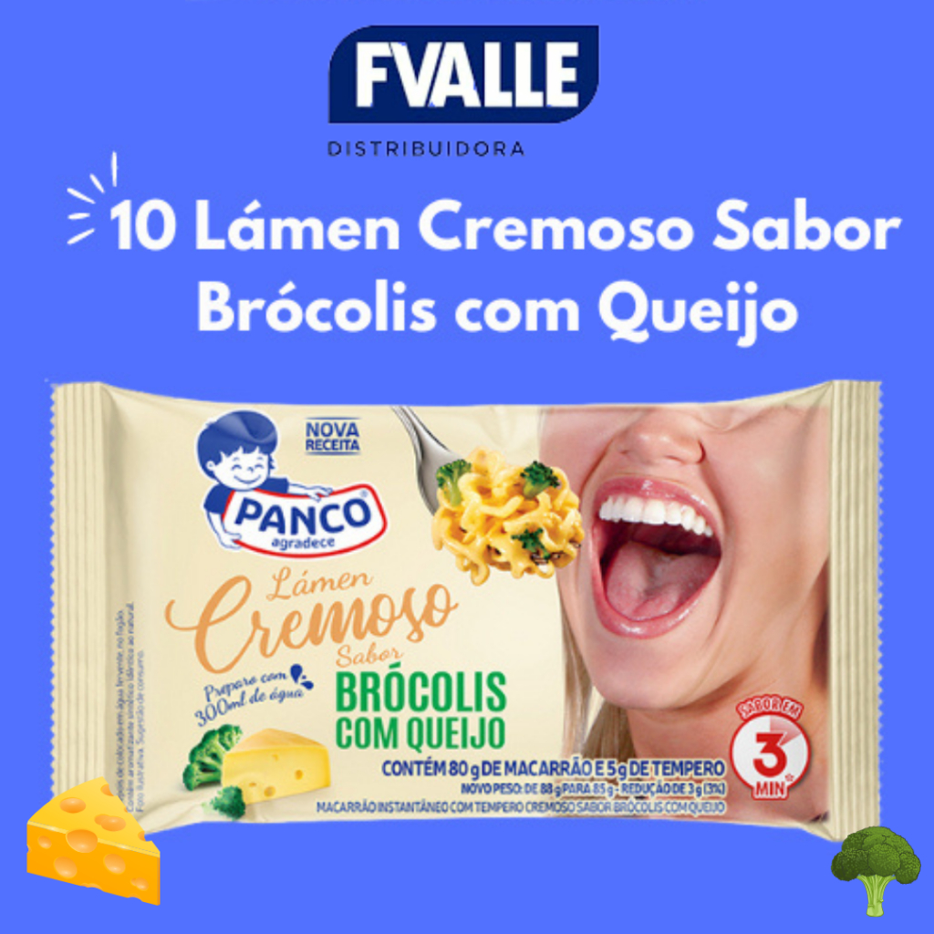 10 Lámen Cremoso Sabor Brócolis com Queijo 85 g