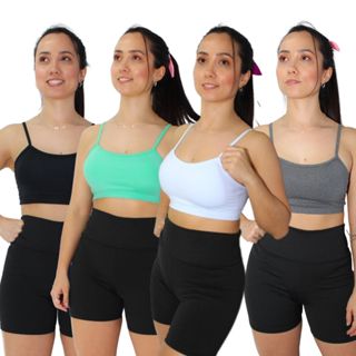 Kit 2 Top Alcinha Fina Academia Fitness C Bojo Removível em Oferta na Shopee