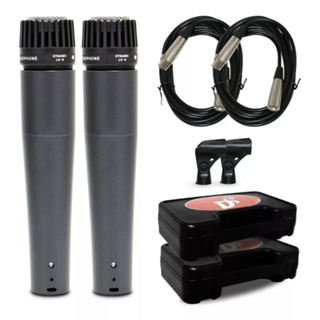 Kit Arcano 2 microfones dinâmicos Renius-7 com fio XLR-XLR em Oferta na Shopee