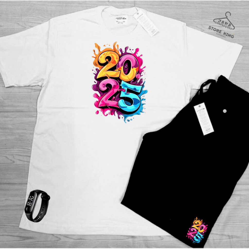 Kit Verão Bermuda e Camiseta algodão caminhada academia produto qualidade  ANO NOVO 2025 mais RELOGIO DIGITAL