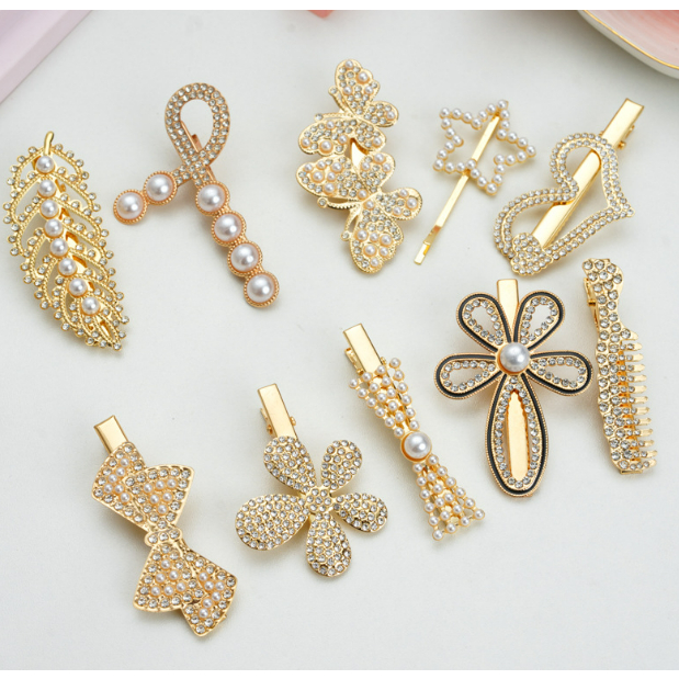 6 grampos de cabelo/com strass