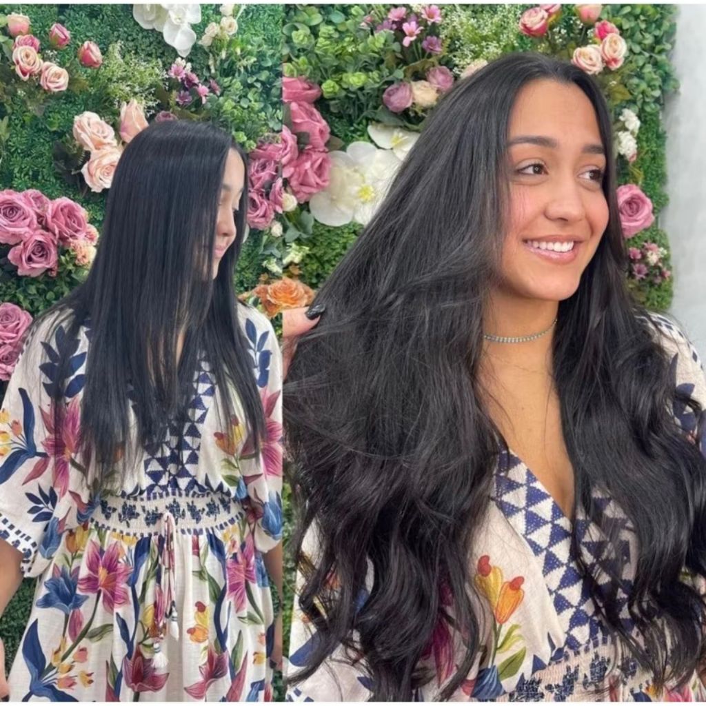 Aplique e Mega Hair Bio Humano 100% Natural telas tic tac brasileiro fibra invisível adesivo fita